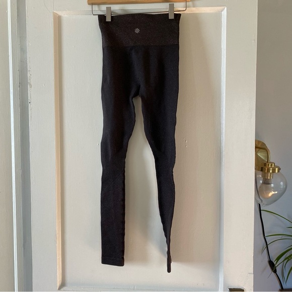 ATHLETA Shimmer Seamless Tights Leggings in Espresso Brown Sz Small - Picture 3 of 7